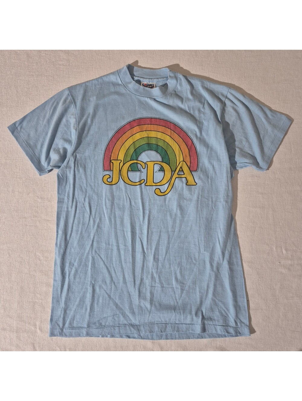 Vintage 80s JCDA L Large Rainbow Graphic Single Stitch Shirt